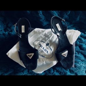 Prada Black Slingback Shoes 38.5